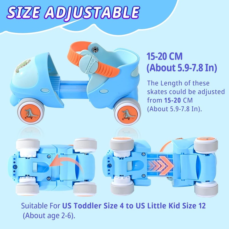 Mpoutik Kids Children's Adjustable Quad Roller Skates Wheels Lock Boys Girls Roller Skate for Beginners Toddlers Baby Age 2-6 Years Old - Image 3